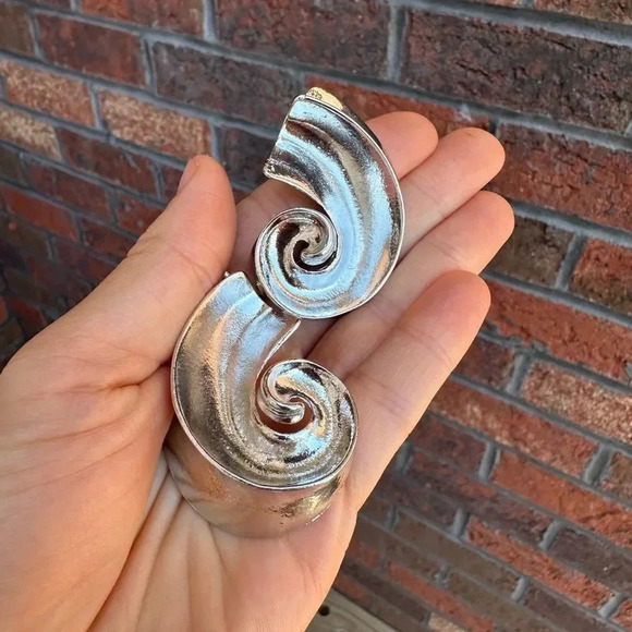 ZARA SEMI-CIRCULAR SILVER GOLD  EARRINGS - Picture 4 of 16